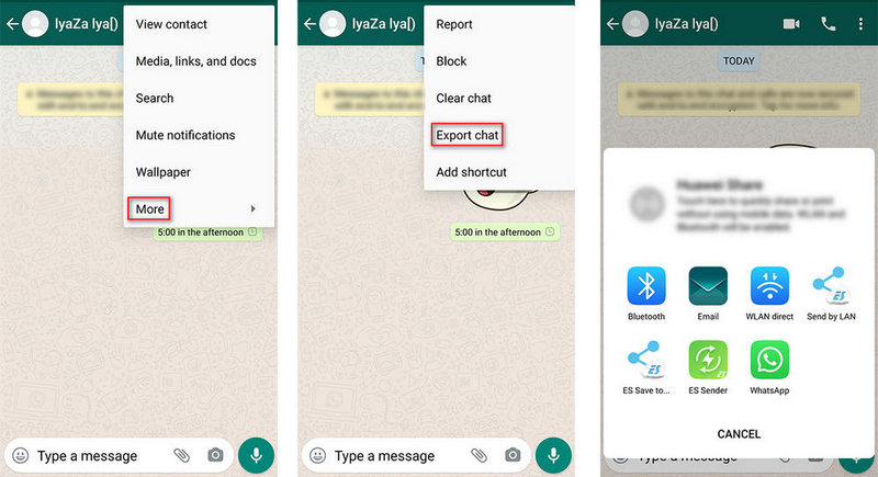 export whatsapp messages to Samsung Galaxy S21