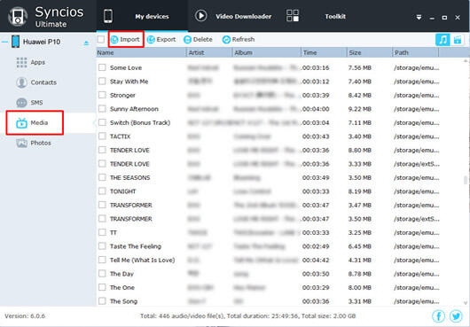 import music to huawei p10 step1