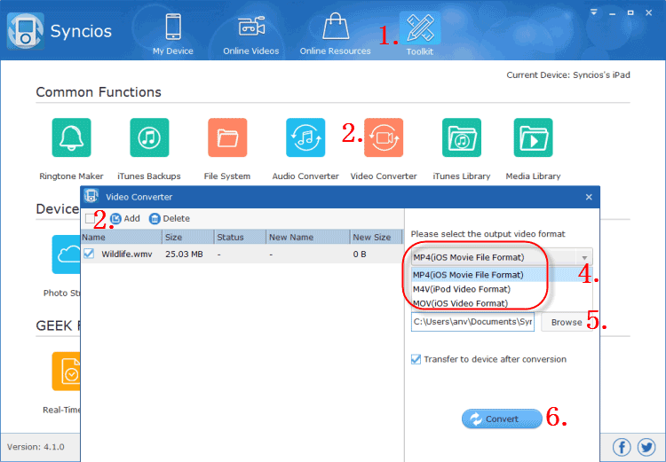 Syncios iPad Converter