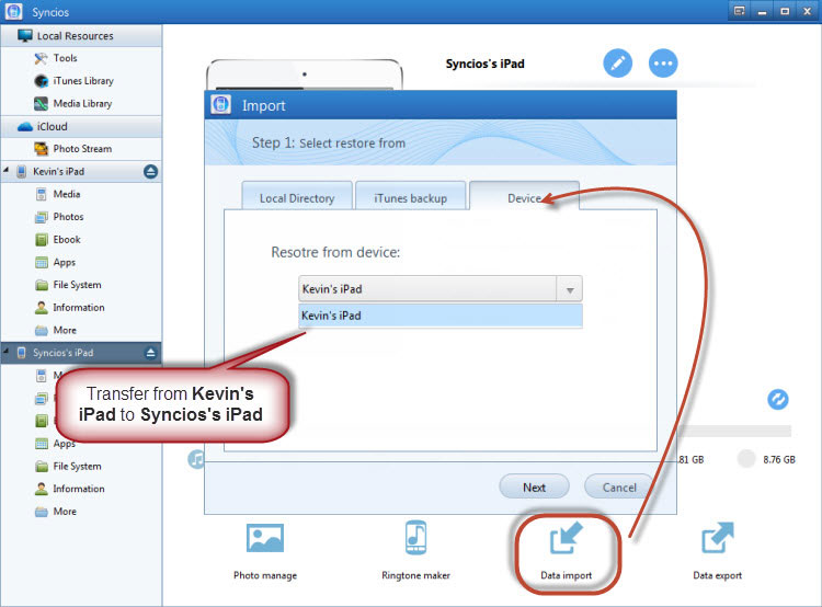 how to transfer photos from ipad to new ipad