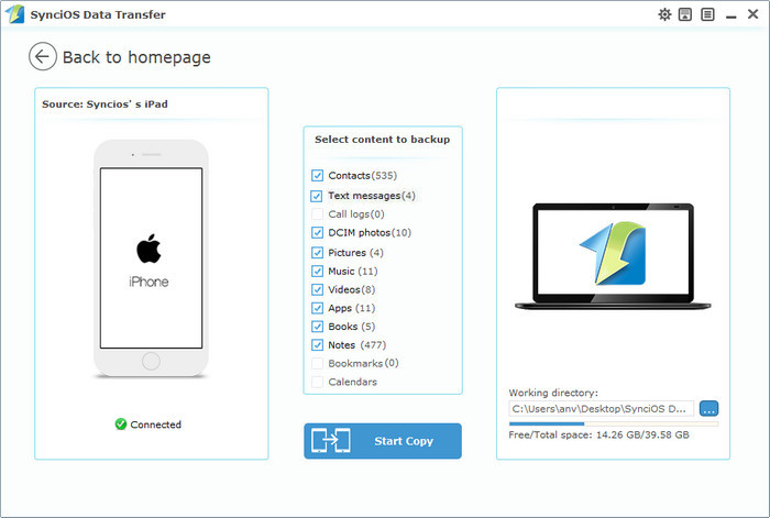 backup data to from iphone5 to PC