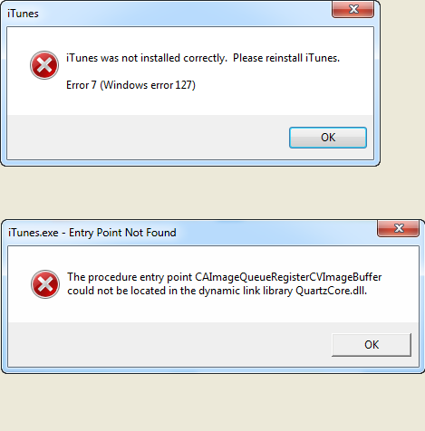 error downloading itunes on windows 7