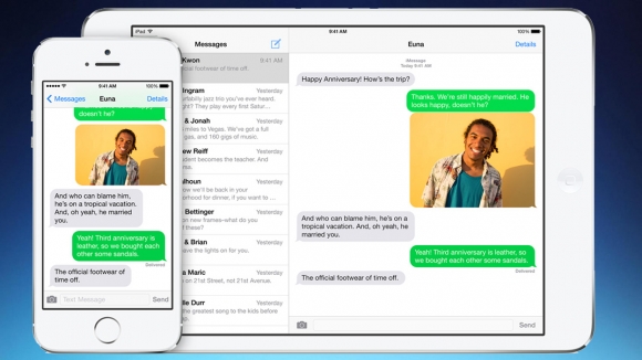 iOS 8 SMS messages on both devices