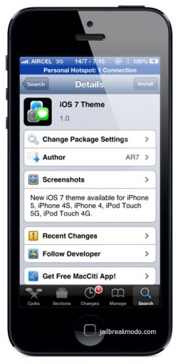 iOS 7 Cydia iPhone 5