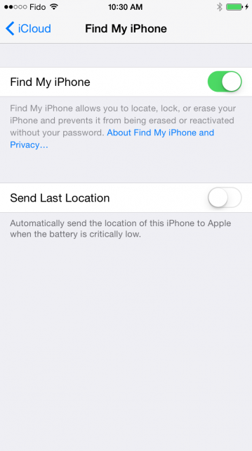 find my iphone on