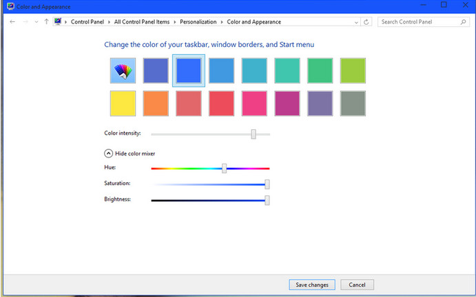 Change the color of the Start menu