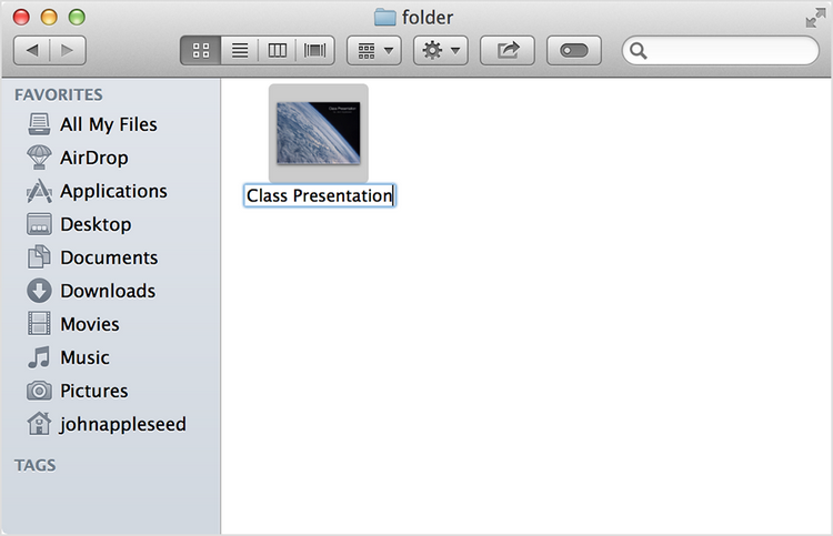 ReName a File or Folder in Mac OS X