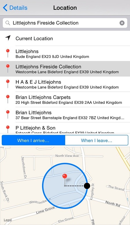 iphone location based remainder