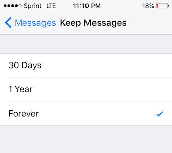 delete messages in iOS