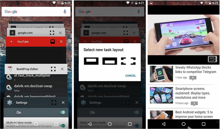 using multi windows mode on android
