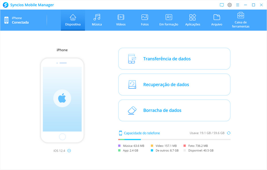 Exibição de Informações do Dispositivo iOS