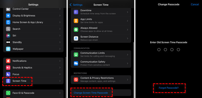 change screen time passcode on iphone