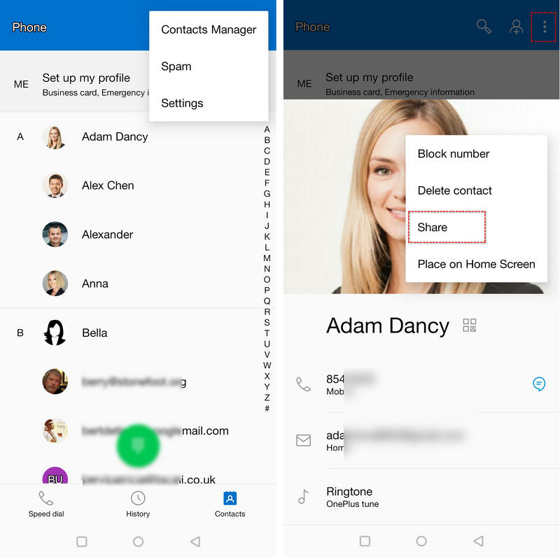 export android contacts to iPhone