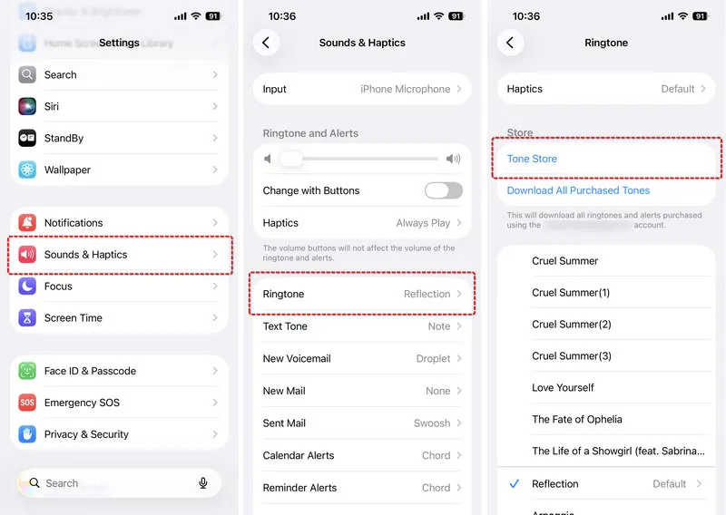 how to change ringtone on iphone