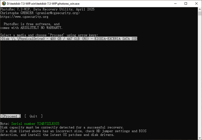 data recovery software for windows: photorec