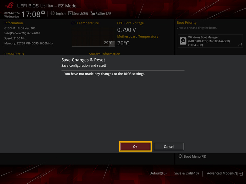 reset biosaudio settings
