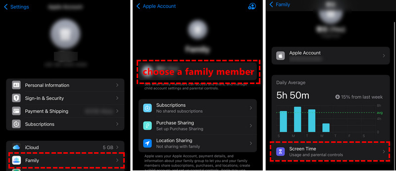 reset screen time passcode for child