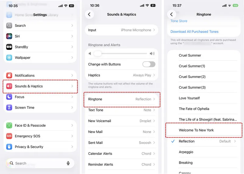 how to change ringtone on iphone