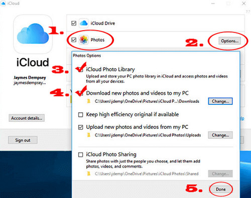 transfer photos from iPhone to pc with icloud