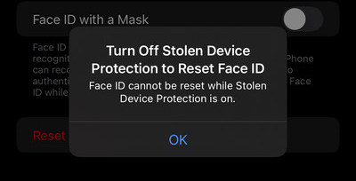turn off face id