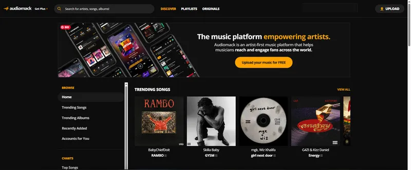 Unblocked Music Sites for School: audiomack