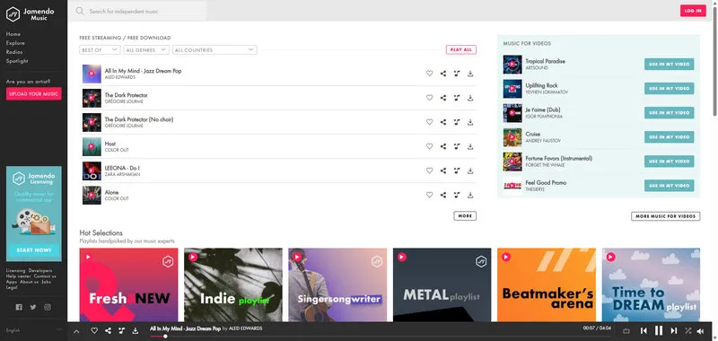 Unblocked Music Sites for School: jamendo