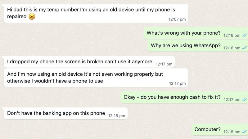 whatsapp impersonation scam