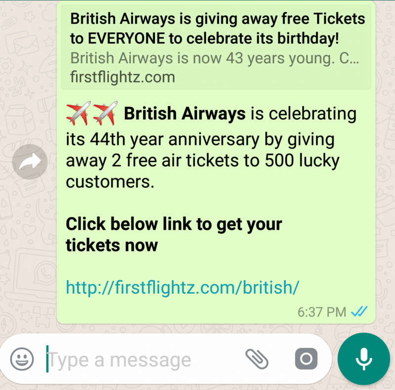 whatsapp lottery scam