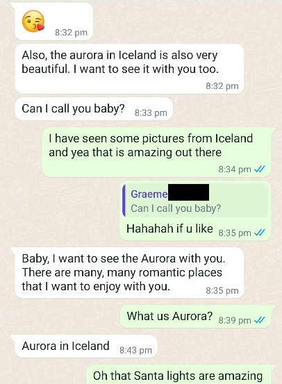 whatsapp romance scam