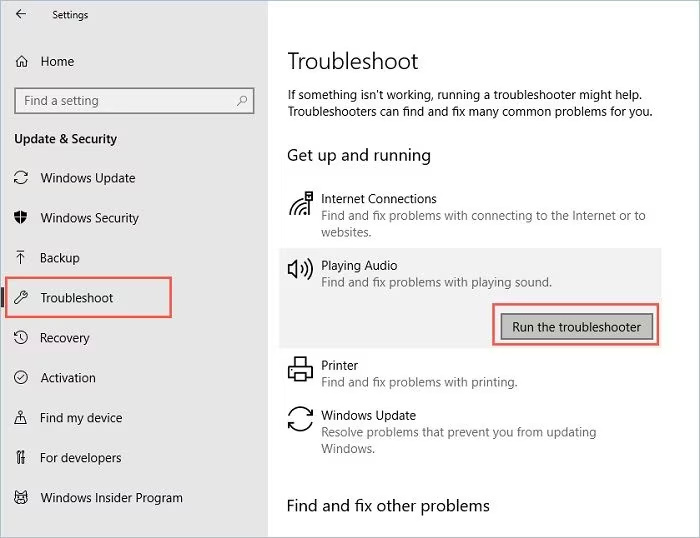 use window audio troubleshooter