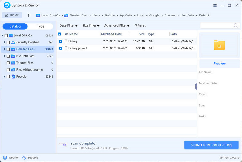 choose specific files