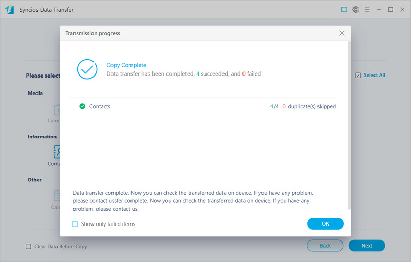 successfully transfer contacts from iphone to iphone