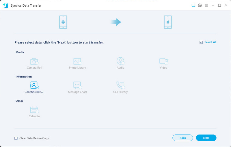 move android contacts to iphone