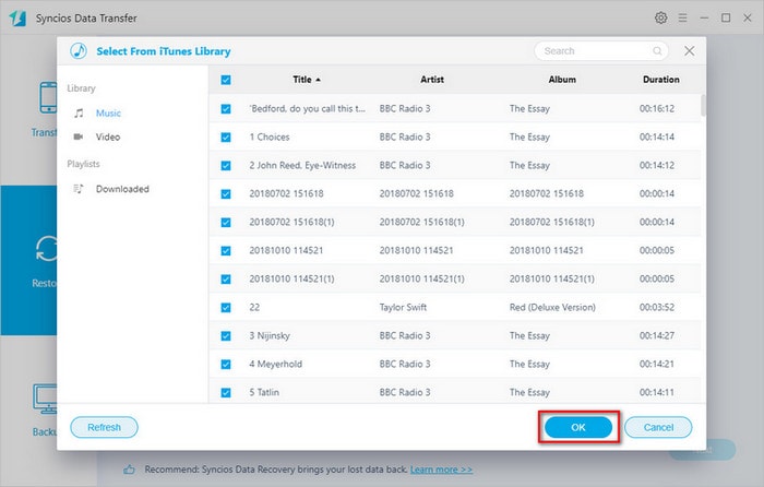 transfer music from iTunes Library to Samsung Galaxy S20 phone