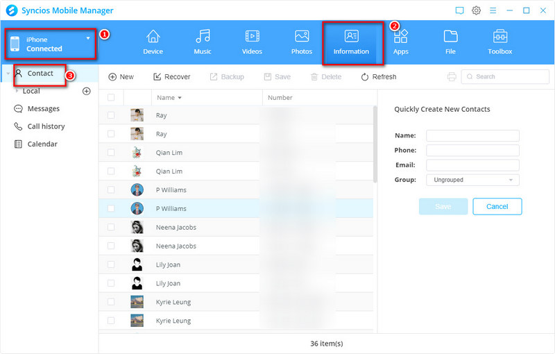 change the other iphone contacts