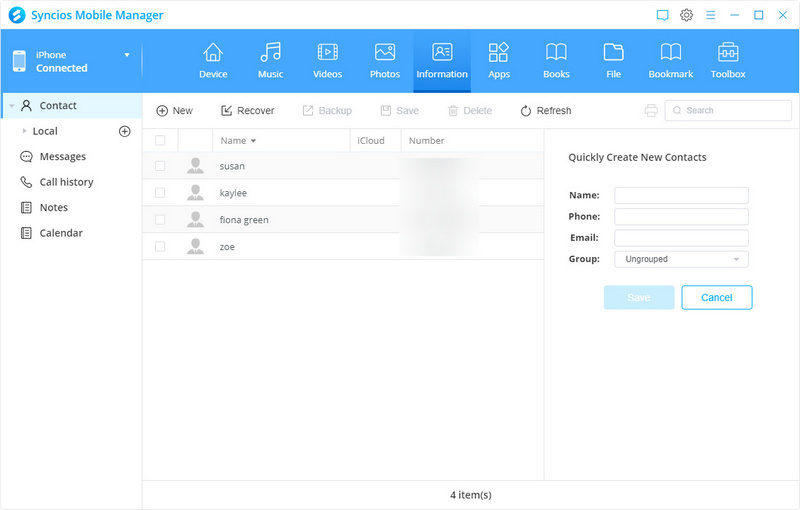 load iphone contacts