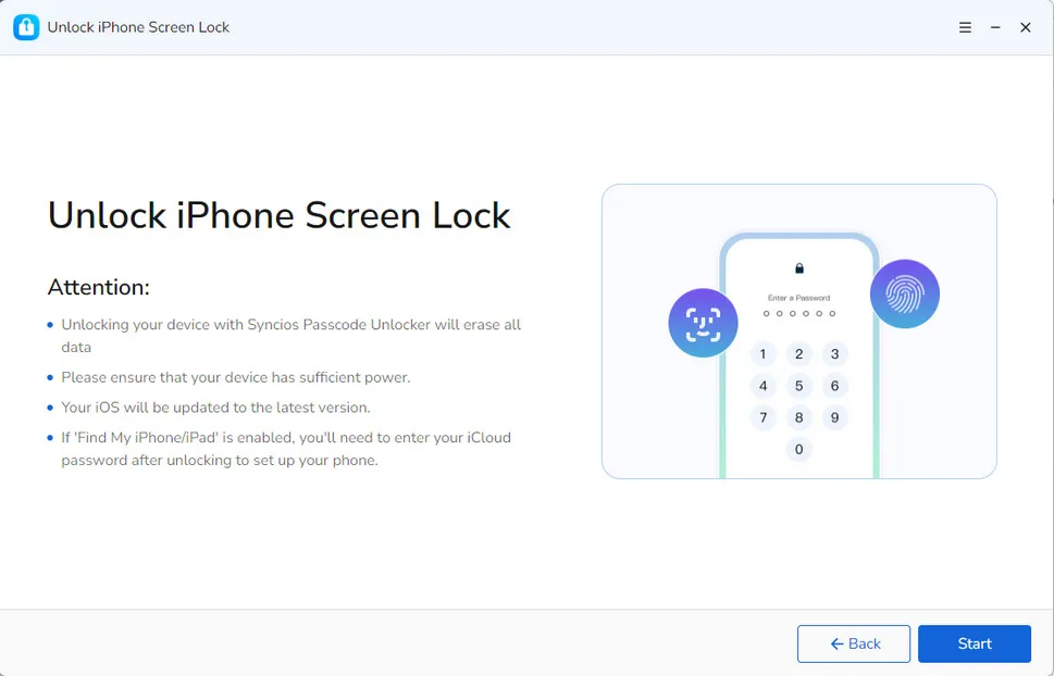 connect to unlock screen passcode