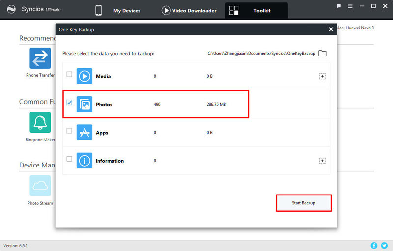1-click backup huawei nova 3 photos