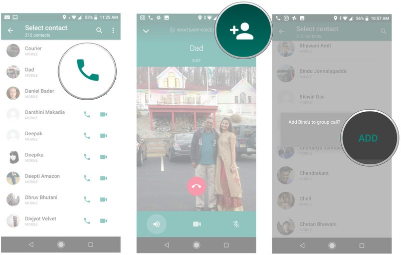 add contacts to group calling