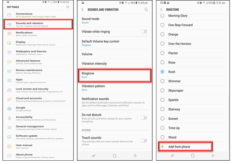 import ringtones to samsung galaxy s9