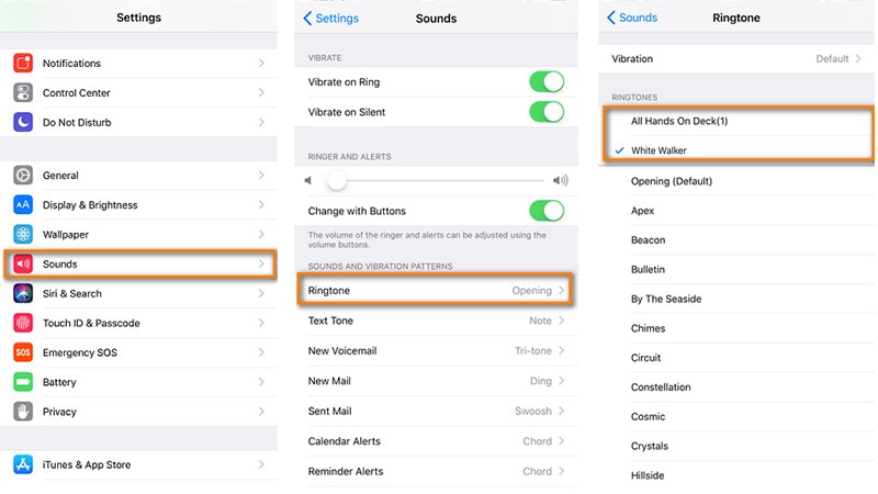 find Sounds setting on iOS 12