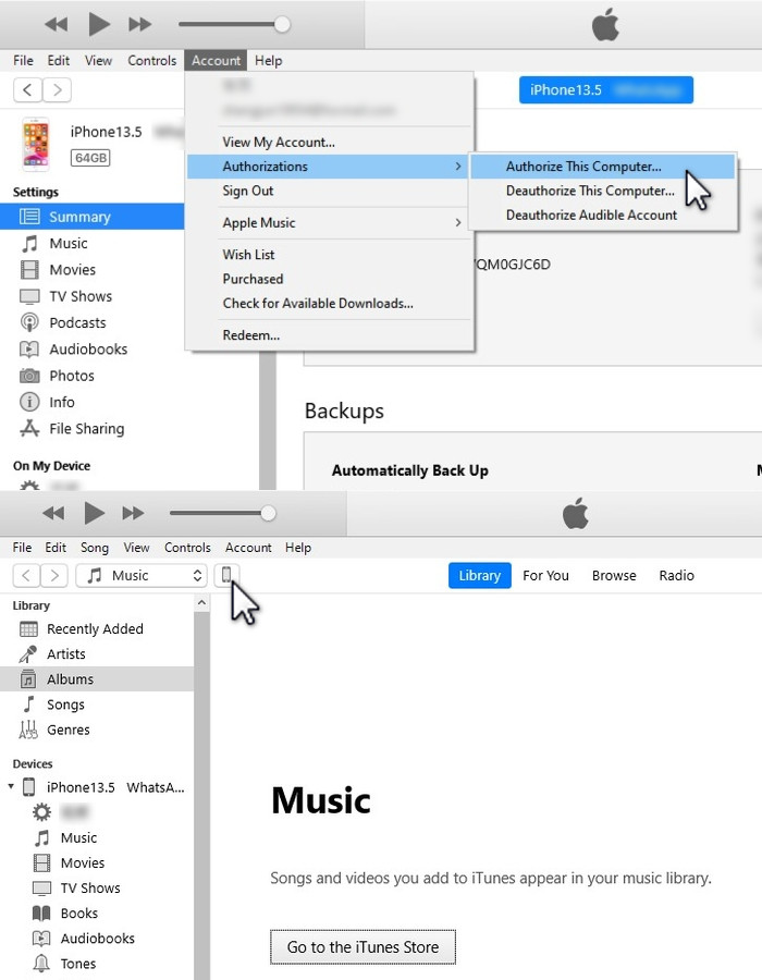 Authorize Your PC on iTunes