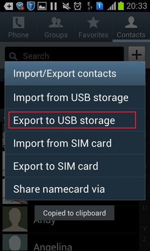 Backup Contacts from Android with USB Cable
