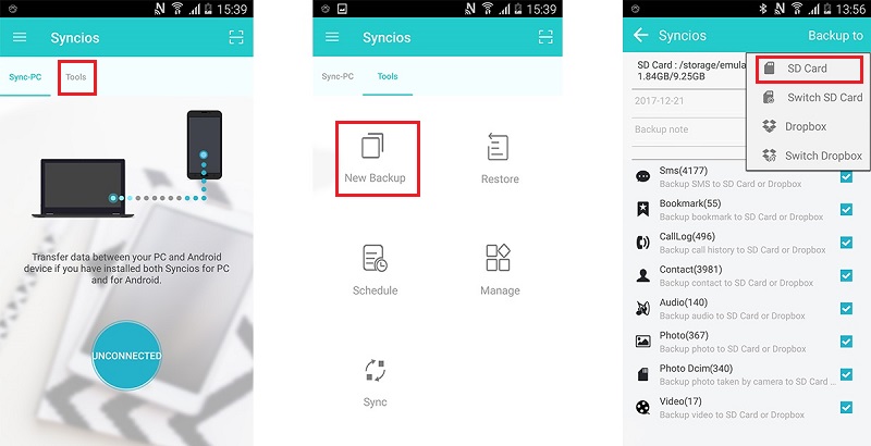 save Samsung Galaxy S25 data to SD card 