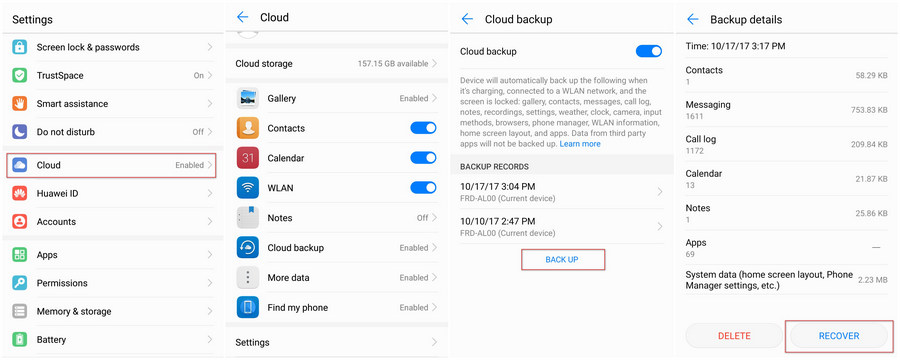 backup Huawei Mate 20 to cloud