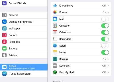 backup iPad data with iCloud