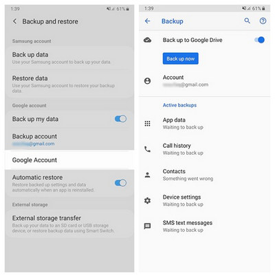 Backup and Restore Samsung Galaxy S25/S25+/S25 Ultra via Google Account