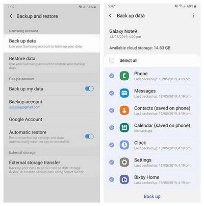 Backup and Restore Samsung Galaxy Note 10/10+ via Samsung Account
