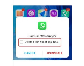 uninstall the special version of WhatsApp