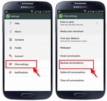 Backup whatsapp conversations 